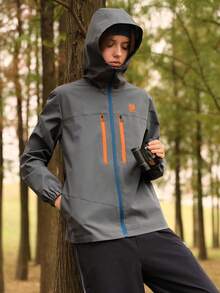 SHEIN In My Nature Women's Letter Print Long Sleeve Zip-Up Hooded Casual Jacket