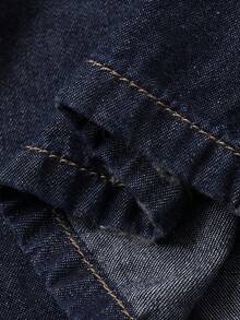 Livesso Sleeveless V-Neck Casual Women Denim Jumpsuit - Blue - View 8