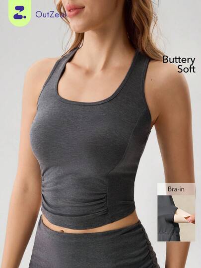 OutZeal 女士运动套装 夏季健身上衣 柔软天丝长袖短款裹身