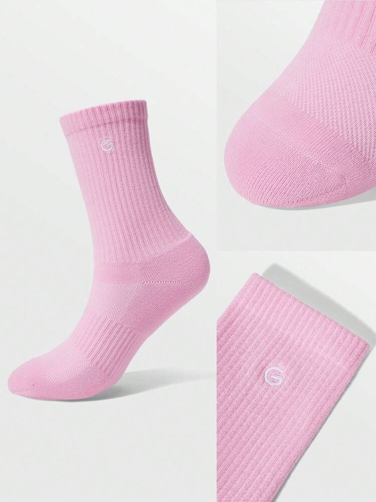3 Pairs Socks Soft Ventilated Mesh With Embroidered Logo Gym Workout Daily