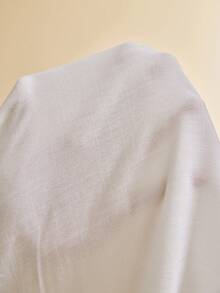 SHEIN Veneréa 女士夏季沙滩纯色阔腿裤，侧边饰有亮片装饰罩衫 - 白色 - 查看 8