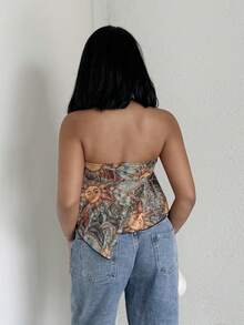 Alexandranx توب كامسول مطبوع بتصميم جرافيك مصنوع من القطن المحبوك للنساء لفصل الخريف/الشتاء - متعدد الألوان - مشاهدة 2