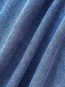 Soleia 女士休闲系带裹身吊带牛仔连衣裙，适合度假 - 淺色水洗藍 - 查看 6