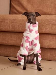 PETSIN Pawparrel 1pc Pet Autumn/Winter Fashion Double Sided Plush Warm And Elastic Comfortable Dog High Collar Jumpsuit - Multicolor - View 4