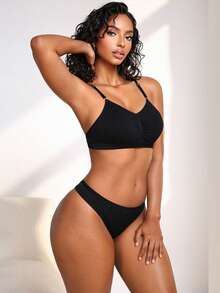 NudeFit 2pcs Seamless Labeled Women's Underwear Set - Black - View 3