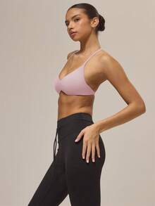 Musera Sport Sport Ruched Halterneck Sports Bra Mixed Colour 3 Multipack Set Casual Active Workout Gym Yoga Pilates Fitness Daily - Pink - View 5