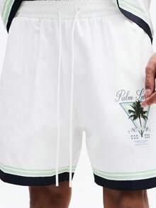 SUMWON Palm Spring Tropical Printed Short Sleeve Button Down Shirt With Matching Shorts Co-Ord Set Vacation - White - View 7