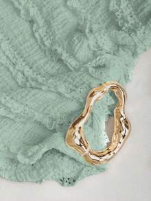 Sweetra 性感穿搭 - 不对称肩部上衣 + 荷叶边迷你裙 - 薄荷綠 - 查看 5