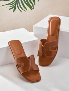 SHUZIA 女士舒适日常夏季度假休闲平底凉鞋 - 駝色 - 查看 3