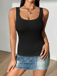 EMERY ROSE Plus Size Tank Tops & Camis - Black - View 4
