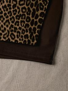 Attitoon Bộ 2 chiếc váy hai tông màu tối giản, gợi cảm, đa năng, họa tiết da báo màu nâu, thích hợp cho mùa hè. - Nhiều màu - Xem 4