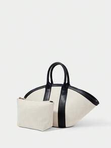 SHECARRY Women's Tote Bag, Casual Vacation Handbag - Beige - View 5