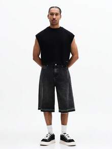 SUMWON Camiseta de tirantes ajustada con gráficos llamativos en la espalda, informal, de verano, de estilo urbano, de músculo, con diseño de estampado audaz - Negro - Ver 3