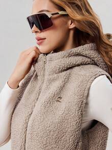 OutZeal 女士户外保暖背心夹克 冬季徒步露营防水保暖带口袋拉链连帽夹克 - 棕色 - 查看 11