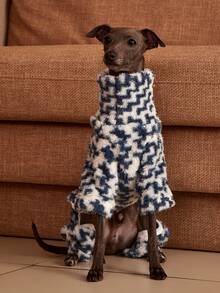 PETSIN Pawparrel 1 pièce Combinaison pour animal de compagnie mode automne/hiver à double face en peluche, chaude et élastique, col haut confortable pour chien - Multicolore - Voir 2