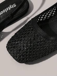 Styleloop 女士搭扣设计休闲平底乐福鞋 - 黑色 - 查看 5