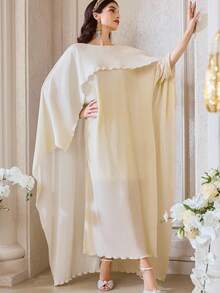 Modelyn Modest & Elegant Women's Turkish Abaya Cloak - Apricot - View 2