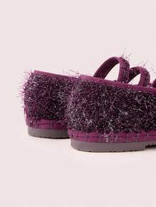 CUCCOO DOLLMOD Women's Classic Comfortable Mary Jane Flat Shoes, Burgundy, Shiny, Elegant For Christmas, Thanksgiving Party Valentine's Day - Purple - View 9