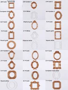 1 khung ảnh mini kiểu Châu Âu cổ điển màu vàng INS, phụ kiện trang trí móng tay, vòng cổ, trang sức, phông nền chụp ảnh, không có keo dán mặt sau. - Nhiều màu - Xem 3