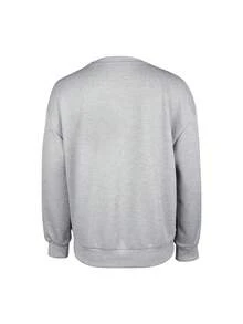 SHEIN LUNE 女士休闲日常通勤百搭蝴蝶结图案落肩宽松圆领卫衣，春秋季 - 灰色 - 查看 2