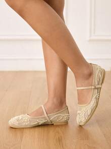 CUCCOO HITCHD 女士搭扣设计休闲时尚平底鞋 - 卡其色 - 查看 5