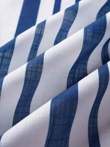 Airaco 女士条纹长衬衫和阔腿裤套装 - 藍色 - 查看 6