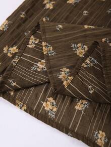 Sweetra Chân váy xếp tầng bồng bềnh, chất liệu vải dệt hoa, cỡ lớn, thích hợp cho mùa xuân/hè. - màu nâu - Xem 5