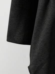 GlowEve CURVE Conjunto de 2 piezas casual para mujer talla grande con chaqueta con capucha, manga larga, cierre frontal con cremallera y cintura con cordón, y pantalones jogger de unicolor - Negro - Ver 7