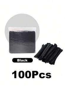 100/50/20 Pcs Black Disposable Non-Woven Hats, For Art Makeup, Eyebrow Microblading And Tattoo Accessories, Shower Cap, Elastic Bath Hair Cap, Waterproof Hair Salon Cap, Hair Treatment Cap, Hotel Hair Cap, Multiple Options - Black - View 11