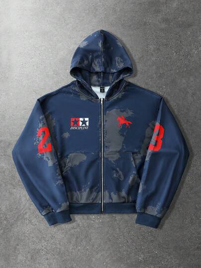 Sudadera con capucha con cremallera casual y de moda para hombres