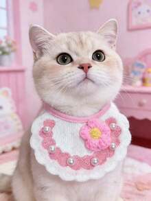 PETSIN 1 Piece Pet Cute Cartoon Bib, Pet Dog And Cat Three-Dimensional Knitted Cute Cartoon Embroidered Bib, Adjustable Neck Circumference, Pet Accessories, Pet - Multicolor - View 20