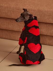 PETSIN Pawparrel 1pc Pet Autumn/Winter Fashion Double Sided Plush Warm And Elastic Comfortable Dog High Collar Jumpsuit - Multicolor - View 2