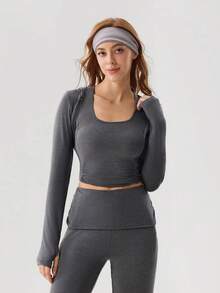 OutZeal Workout Sets Women Sports Tank Summer Gym Top Daily Casual Soft Tencel Bra-In Tight-Fit - Dark Grey - View 9