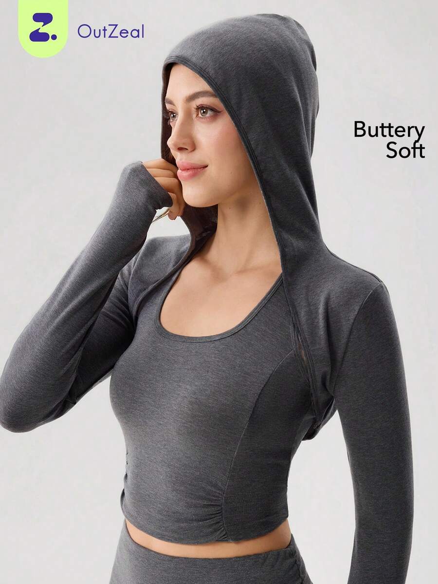 OutZeal Workout Sets Women Sports Tank Summer Gym Top Daily Casual Soft Tencel Bra-In Tight-Fit - Dark Grey - View 1