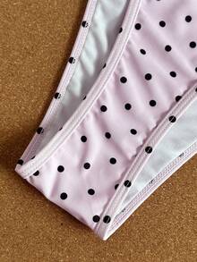 Bonvoyette 3件套女士泳衣比基尼可爱迷你连衣裙沙滩装波点黑粉夏季比基尼，度假优雅比基尼，夏季沙滩装，花园婚礼宾客礼服，优雅女装情人节新年派对度假套装，都市海滩波西米亚风2026春夏沙滩装 - 粉色 - 查看 8