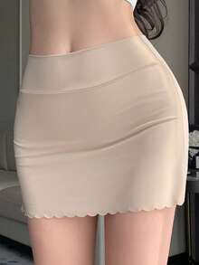 DAZY Tween Girl Solid Color Elastic Waist Leggings Skirt - Khaki - View 6