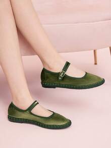 CUCCOO DOLLMOD Women's Casual Buckle Design Flat Loafers, Versatile For Daily Wear - Green - View 4
