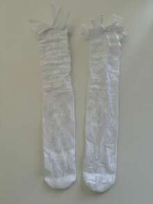 ROMWE Kawaii 1 Pair Of Empty Lace Socks; Pollen With Bow For Romantic Atmosphere - BKR - View 6