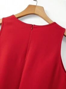 GlowEve CURVE Đầm nữ cỡ lớn thanh lịch, lãng mạn, phối ren, đa năng, phù hợp cho hẹn hò, đi làm, dự tiệc, sinh nhật. - Đỏ - Xem 5