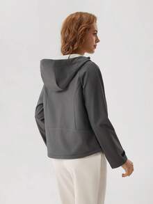 OutZeal 女士冬季户外保暖外套，带内衬，适合徒步露营，防水，带帽拉链和多个口袋 - 灰色 - 查看 7