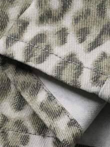 DAZY 少女豹纹休闲牛仔裤 - 灰色 - 查看 8