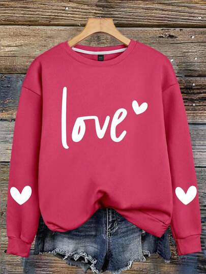 EMERY ROSE Sudadera de mujer con forro cálido, cuello redondo y manga larga