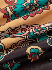 Sweetra Fashionable Bohemian Vacation Style Sunny Yellow Printed Summer New Arrival Camisole With Matching Lace Trim, Romantic Vibe - Multicolor - View 7