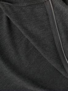 Airlisse Women's Fashionable Party Clubbing Silver Zip-Up Sweatshirt, Spring/Autumn - Dark Grey - View 8