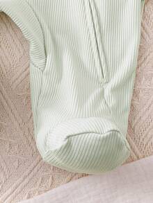 4件套新生儿连体衣礼盒装，绿色、深粉色、浅粉色、紫色，拉链，长袖，带脚套，口袋，婴儿连体服，家居服 - 彩色 - 查看 9