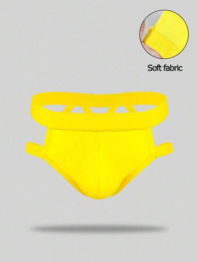 Men's Sexy Solid Color Hollow-Out Low-Rise G-String  Thong Jockstrap