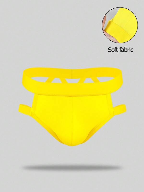 Tanga de hombre de unicolor y con diseño calado de talle bajo