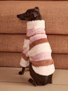 PETSIN Pawparrel 1pc Pet Autumn/Winter Double Sided Plush Elastic Comfortable Warm Fabric High Neck Dog Hoodie - Multicolor - View 3