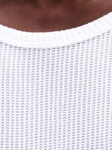Áo tank top cổ tròn gân SUMWON với logo thương hiệu nhỏ, thích hợp mặc thường ngày mùa hè, kiểu dáng trơn, thoải mái. - trắng - Xem 6