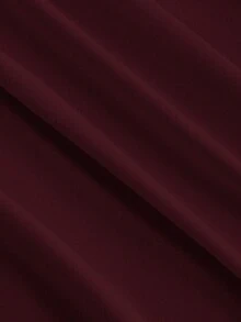 Tseoso 95%纯棉女士酒红色圆领褶皱喇叭袖收腰不对称下摆百搭T恤，适合春秋季节穿着，优雅的办公室派对婚礼宾客正式着装 - 彩色 - 查看 7